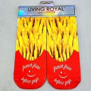 Living Royal Funny Novelty Socks French Fries Before Guys Ankle Socks One Size